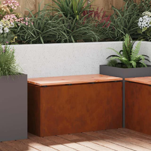 VidaXL Παγκάκι κήπου 2 -Seater 80 x 40 x 43 εκ Σκ rusty Ορθογώνιος