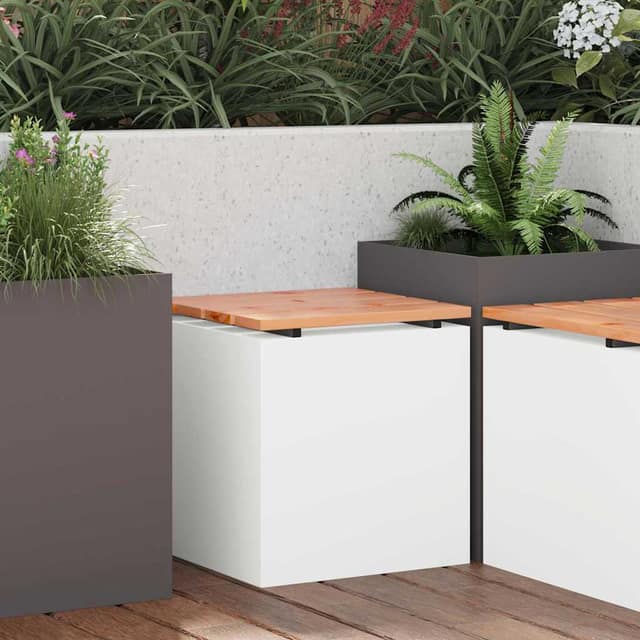 VidaXL Παγκάκι κήπου Λευκό 40 x 40 x 43 cm Ατσάλι