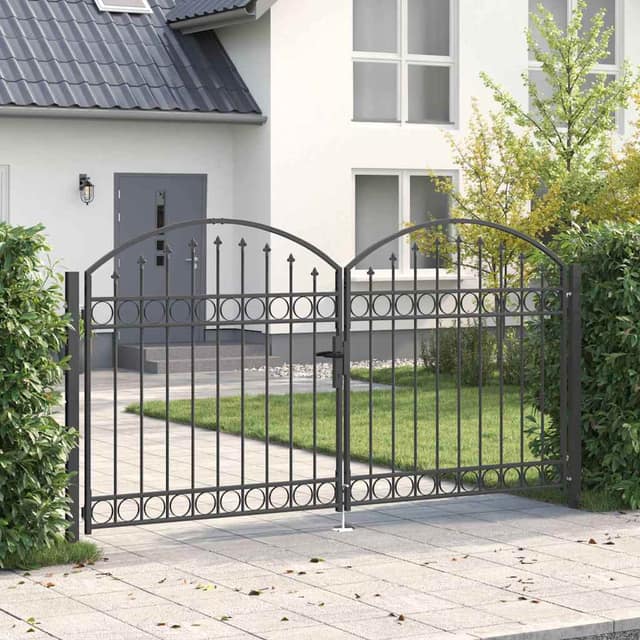 VidaXL Πύλη Φράχτη ASSEN 301 x 200 εκ. Κλειδώσιμο Ατσάλι Γκρι