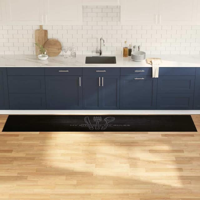 VidaXL Χαλί Κουζίνας Μαύρο 300 x 60 cm 100% Πολυαμίδιο Πλένεται