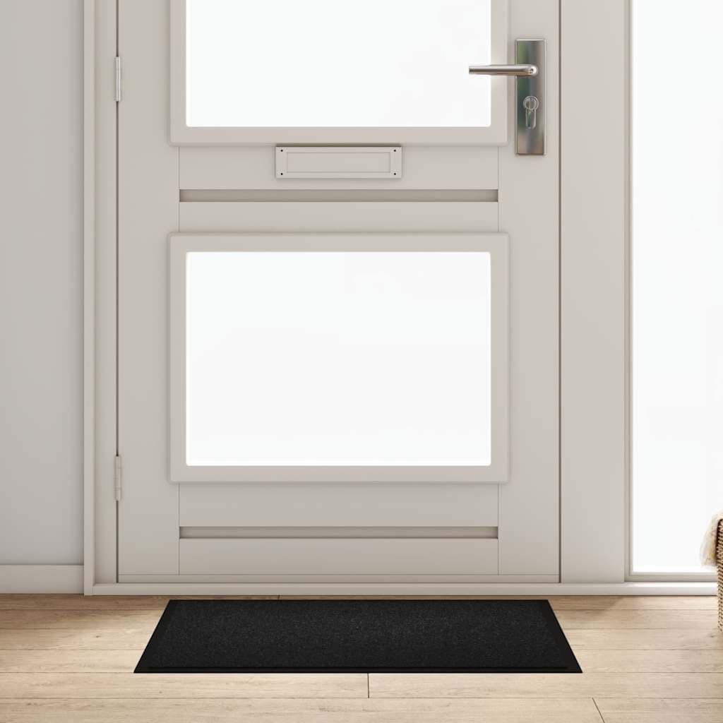 VidaXL Χαλάκι Εξώπορτας Μαύρο 60 x 80 x 1,2 εκ. Ύφασμα τέντι
