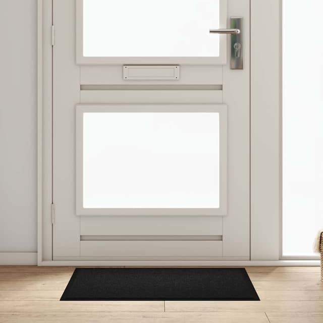 VidaXL Χαλάκι Εξώπορτας Μαύρο 60 x 80 x 1,2 εκ. Ύφασμα τέντι