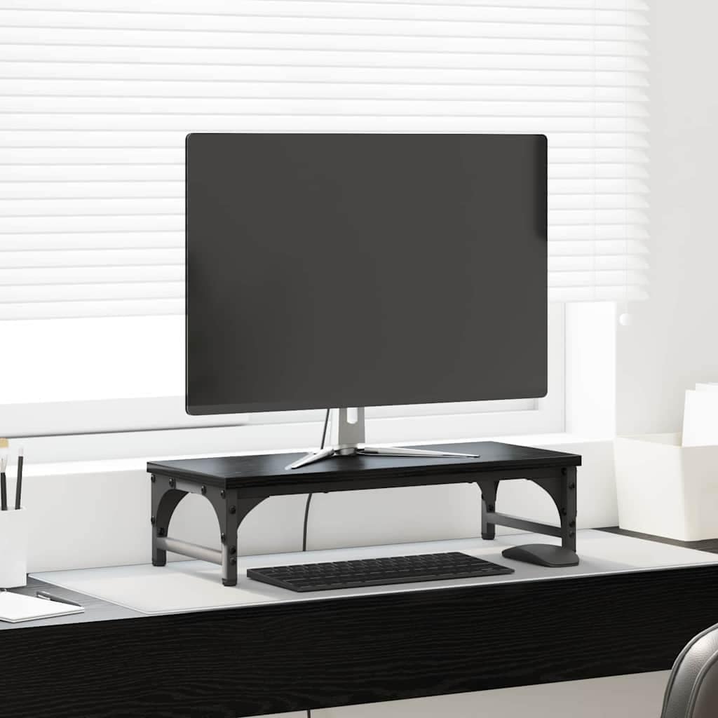 VidaXL Βάση Μόνιτορ Μαύρη Δρυς 55 x 23 x 14 cm Επεξεργασμένο Ξύλο