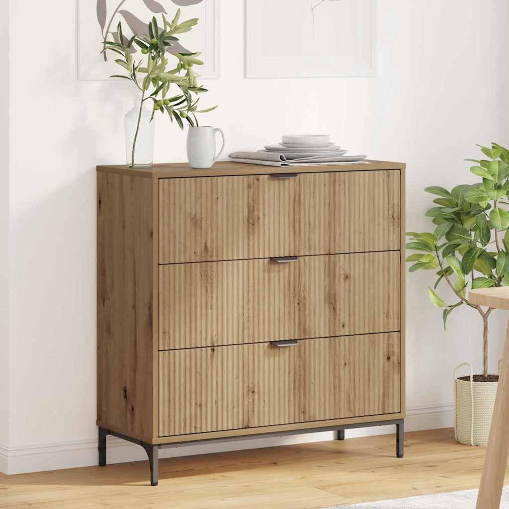 VidaXL Πλαϊνό γραφείο Artisan Oak 79,5 x 33 x 82 εκ Επεξεργασμένο ξύλο