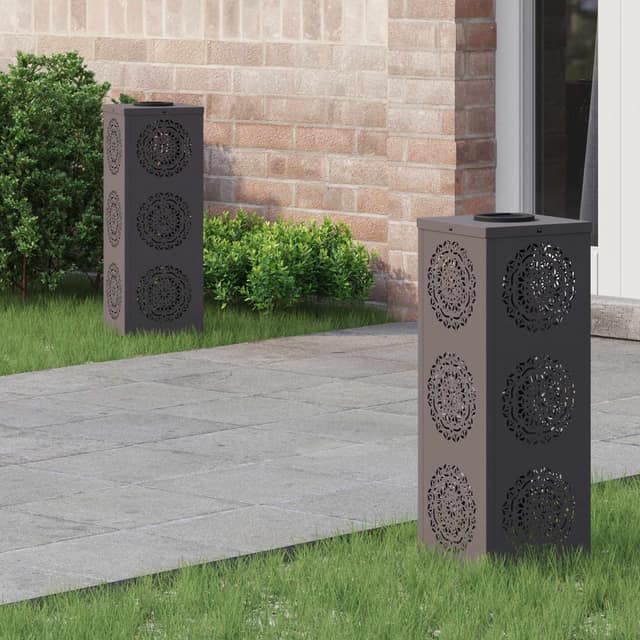 VidaXL Ηλιακό LED Φως Δρόμου 2 τμχ. Θερμό λευκό 18 x 18 x 50 εκ.