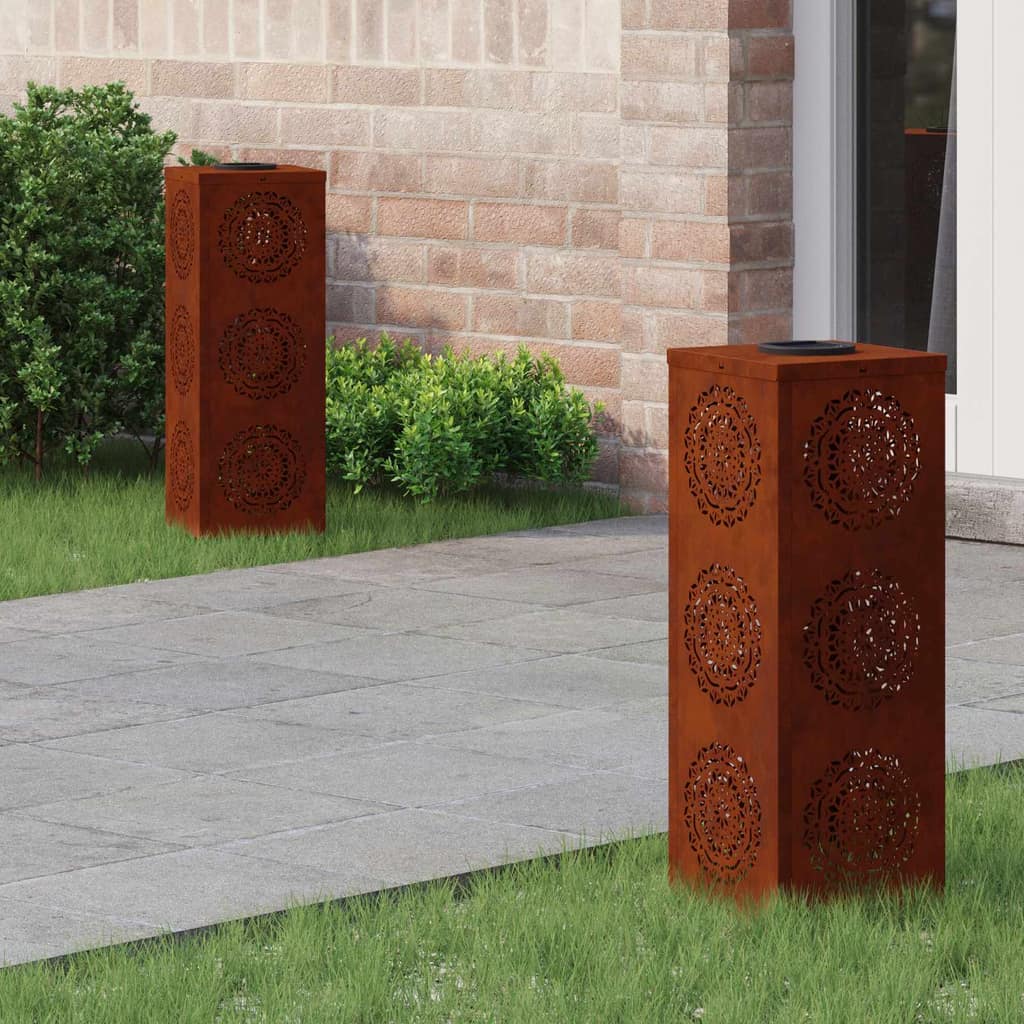 VidaXL Ηλιακό LED Φως Δρόμου 2 τμχ. Θερμό λευκό 18 x 18 x 50 cm