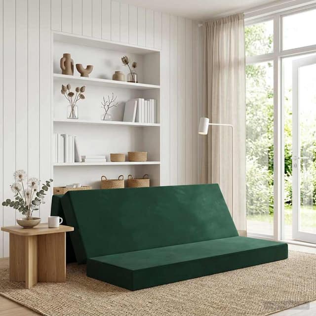 VidaXL Κρεβάτι Καναπέ Αναδιπλούμενο 200 x 67 x 45cm Σκούρο Πράσινο