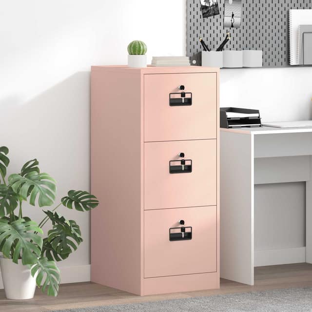 VidaXL Ντουλάπα Αρχείων Ροζ 44 x 50 x 106.5 εκ Ψυχρής Έλασης Χάλυβας