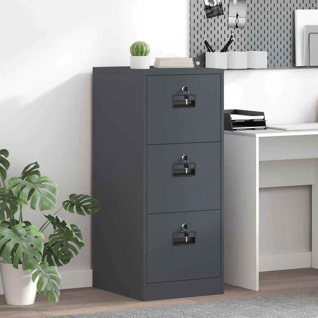 VidaXL Ντουλάπα Αρχείων με συρτάρι Ανθρακί 44 x 50 x 106.5 εκ