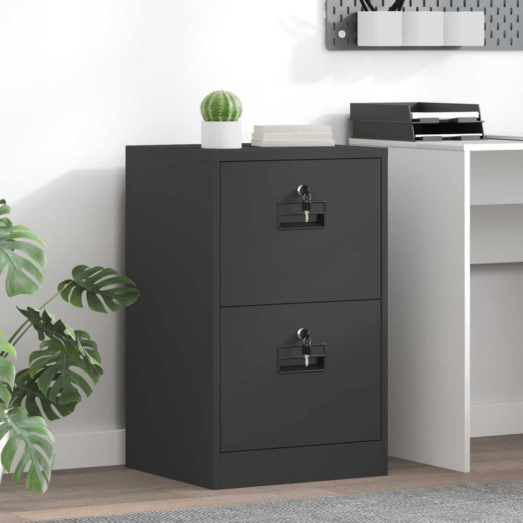 VidaXL Ντουλάπα Αρχείων με συρτάρι Μαύρο 45,5 x 42 x 74,5 εκ