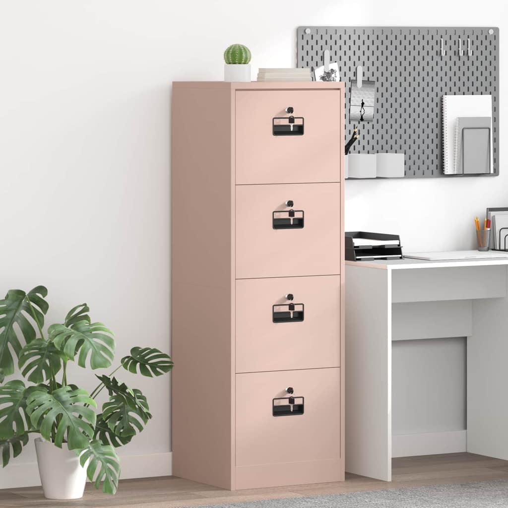 VidaXL Ντουλάπα Αρχείων Ροζ 45,5 x 42 x 139 εκ Ψυχρής Έλασης Χάλυβας