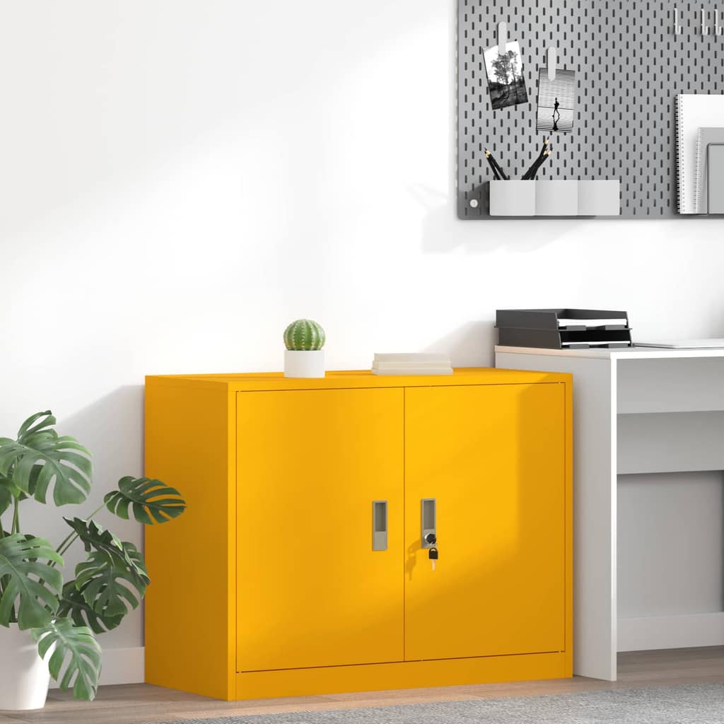 VidaXL Ντουλάπι αποθήκευσης Χαμομηλί κίτρινο 90 x 40 x 70 cm Ατσάλι