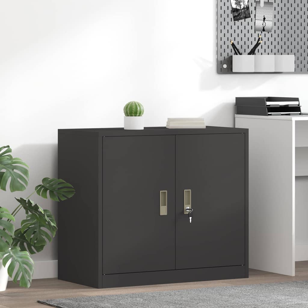 VidaXL Ντουλάπι αποθήκευσης Μαύρο 80 x 40 x 70 εκ Ατσάλι