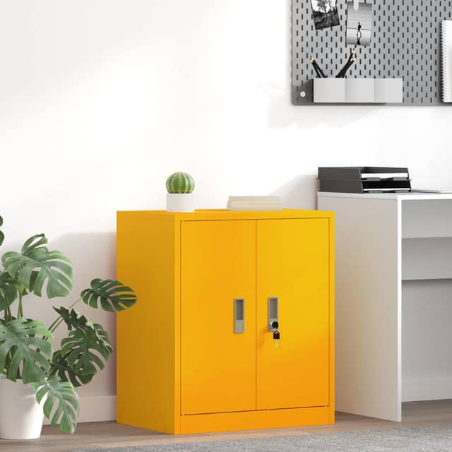 VidaXL Ντουλάπι αποθήκευσης Χαμομηλί κίτρινο 60 x 40 x 70 εκ. Ατσάλι