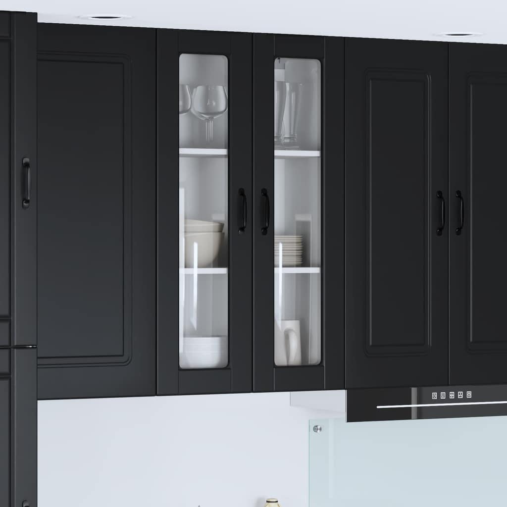 VidaXL Ραφιέρα τοίχου PORTO Μαύρο 60 x 31 x 100 εκ. Επεξεργασμένο Ξύλο