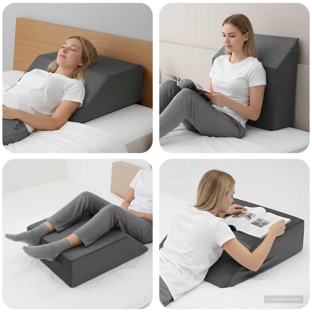 VidaXL Μαξιλάρι Ποδιών 63 x 52 x 19 εκ Σφιχτό PU Αφρός Γκρι