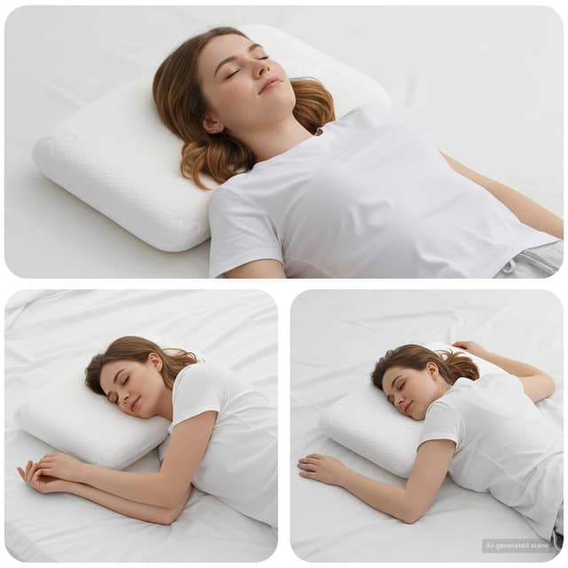 VidaXL Μαξιλάρι Ύπνου 60 x 40 x 10,5 εκ Μεσαίο Αφρός Μνήμης Λευκό