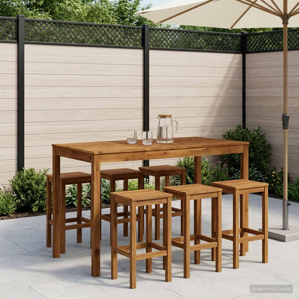 VidaXL Τραπέζι μπαρ κήπου LAREN Φυσικό 141 x 80,5 x 105 εκ