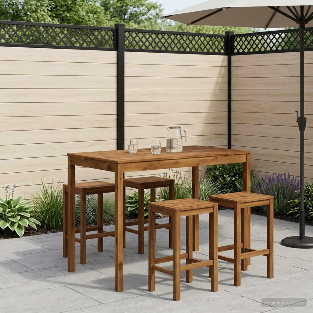 VidaXL Τραπέζι μπαρ κήπου LAREN Φυσικό 147 x 88,5 x 105 εκ