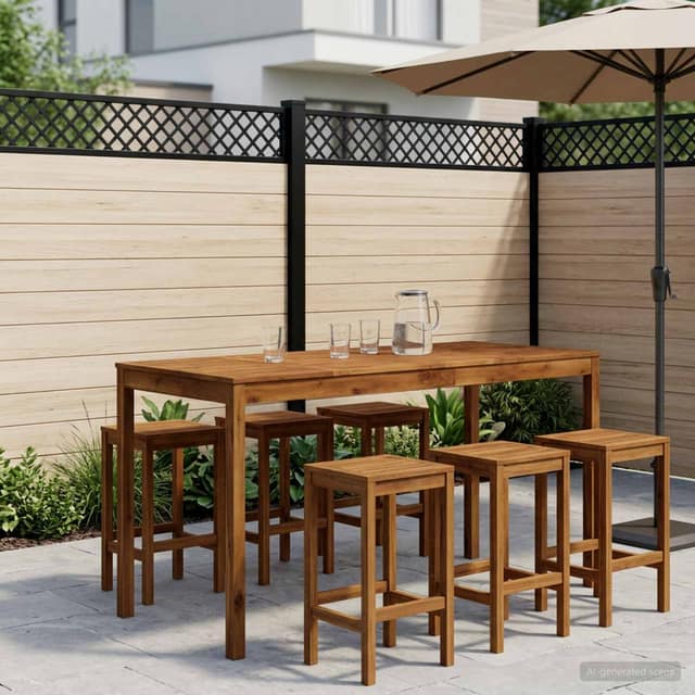 VidaXL Τραπέζι μπαρ κήπου LAREN Φυσικό 196 x 80,5 x 105 εκ