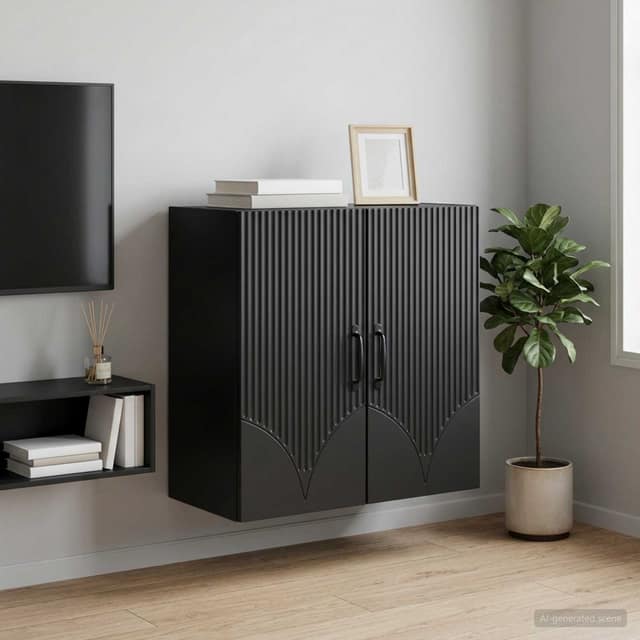 VidaXL Τοίχου Ντουλάπα 59 x 31 x 60 εκ Επεξεργασμένο Ξύλο Μαύρο
