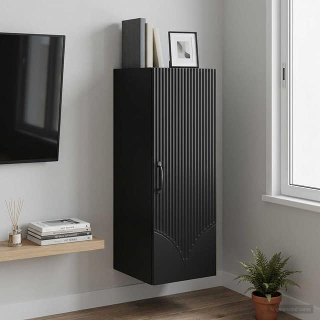 VidaXL Τοίχου Ντουλάπα 33 x 34,5 x 90 εκ Επεξεργασμένο Ξύλο Μαύρο