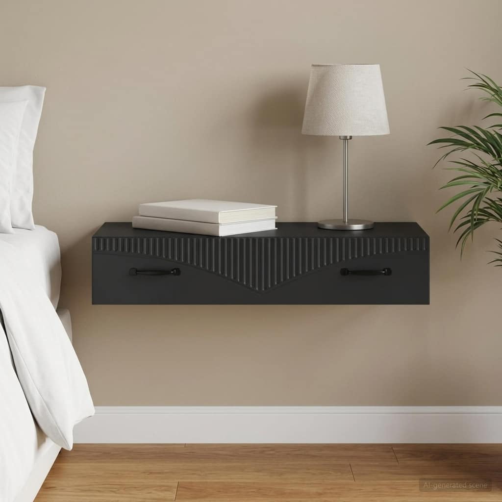 VidaXL Τραπεζάκι Τοίχου 87,5 x 34,5 x 17 εκ. Επεξεργασμένο Ξύλο Μαύρο