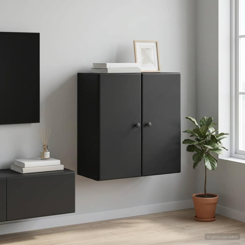 VidaXL Τοίχου Ντουλάπα 59 x 31 x 60 εκ Επεξεργασμένο Ξύλο Μαύρο
