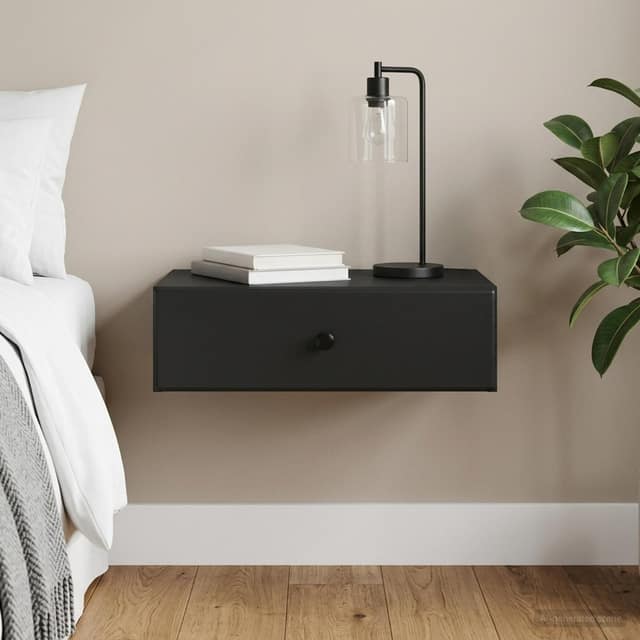 VidaXL Τραπεζάκι Τοίχου Μαύρο 59 x 34,5 x 17 εκ. Επεξεργασμένο Ξύλο