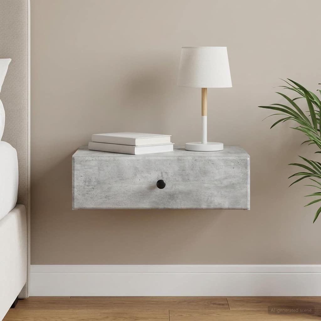 VidaXL Τραπεζάκι Τοίχου Γκρι Σκυροδέματος 59 x 34,5 x 17 εκ.