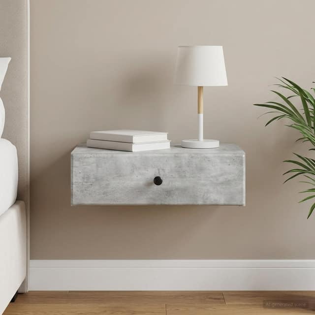VidaXL Τραπεζάκι Τοίχου Γκρι Σκυροδέματος 59 x 34,5 x 17 εκ.
