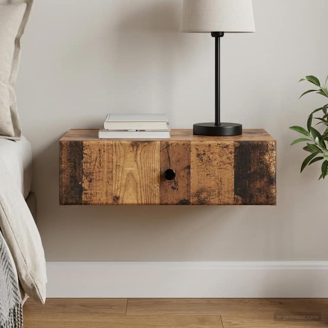 VidaXL Τραπεζάκι Τοίχου Παλαιωμένο ξύλο 59 x 34,5 x 17 εκ.