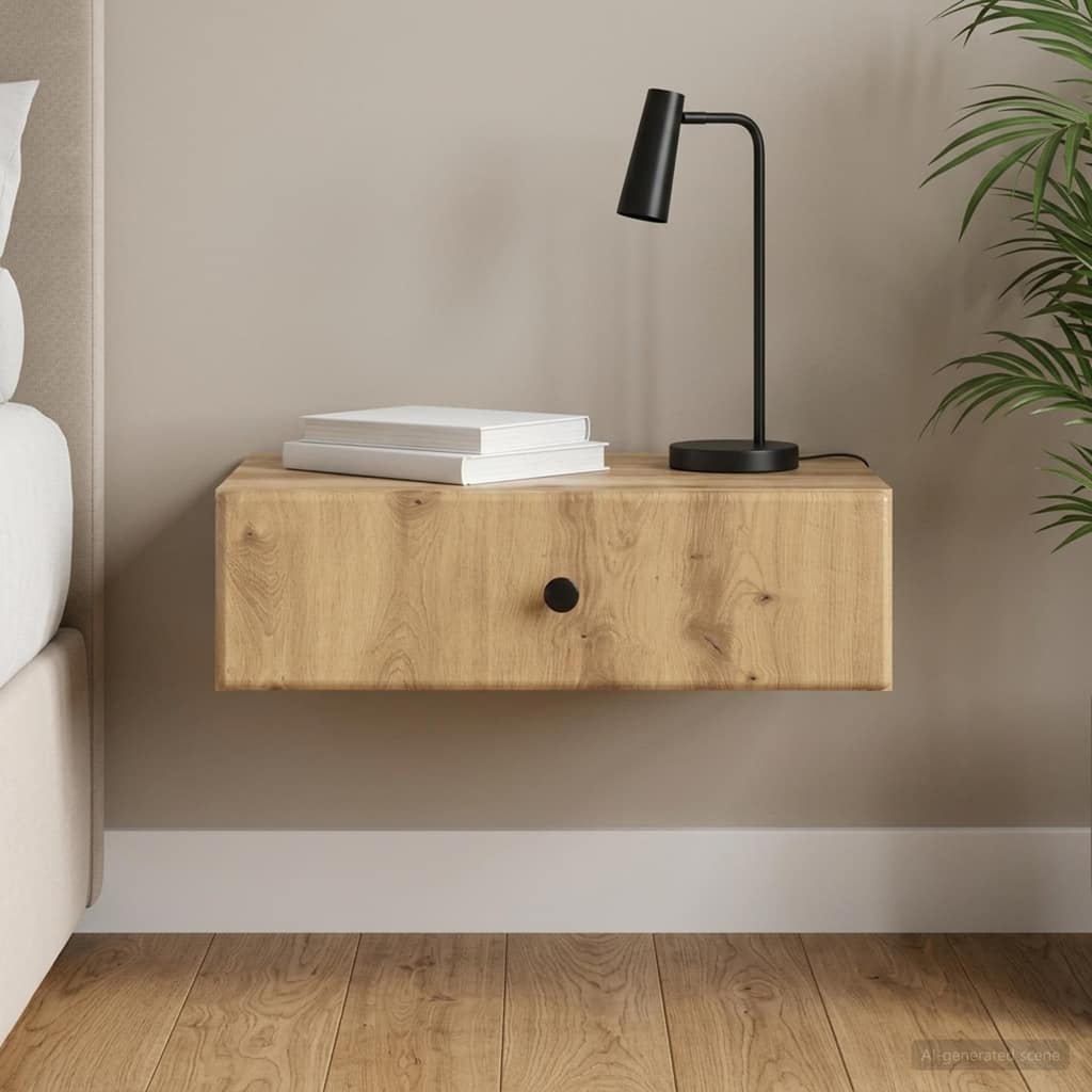 VidaXL Τραπεζάκι Τοίχου 59 x 34,5 x 17 εκ. Επεξεργασμένο Ξύλο