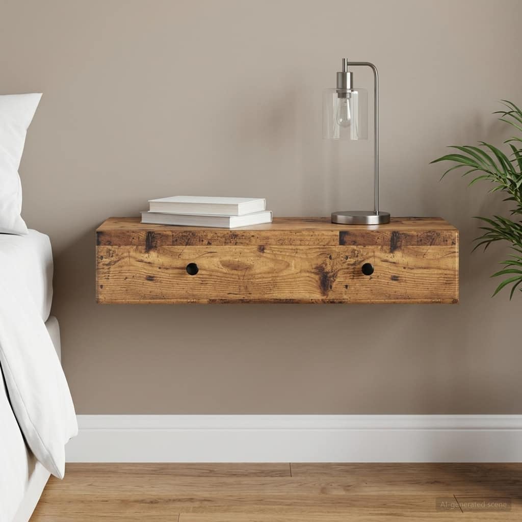 VidaXL Τραπεζάκι Τοίχου Παλαιωμένο ξύλο 87,5 x 34,5 x 17 εκ.
