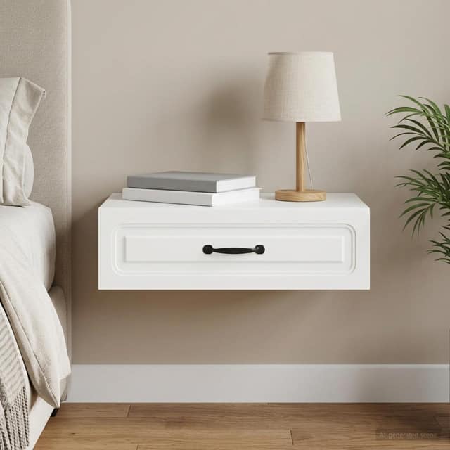 VidaXL Τραπεζάκι Τοίχου 59 x 34,5 x 17 cm Επεξεργασμένο Ξύλο Λευκό