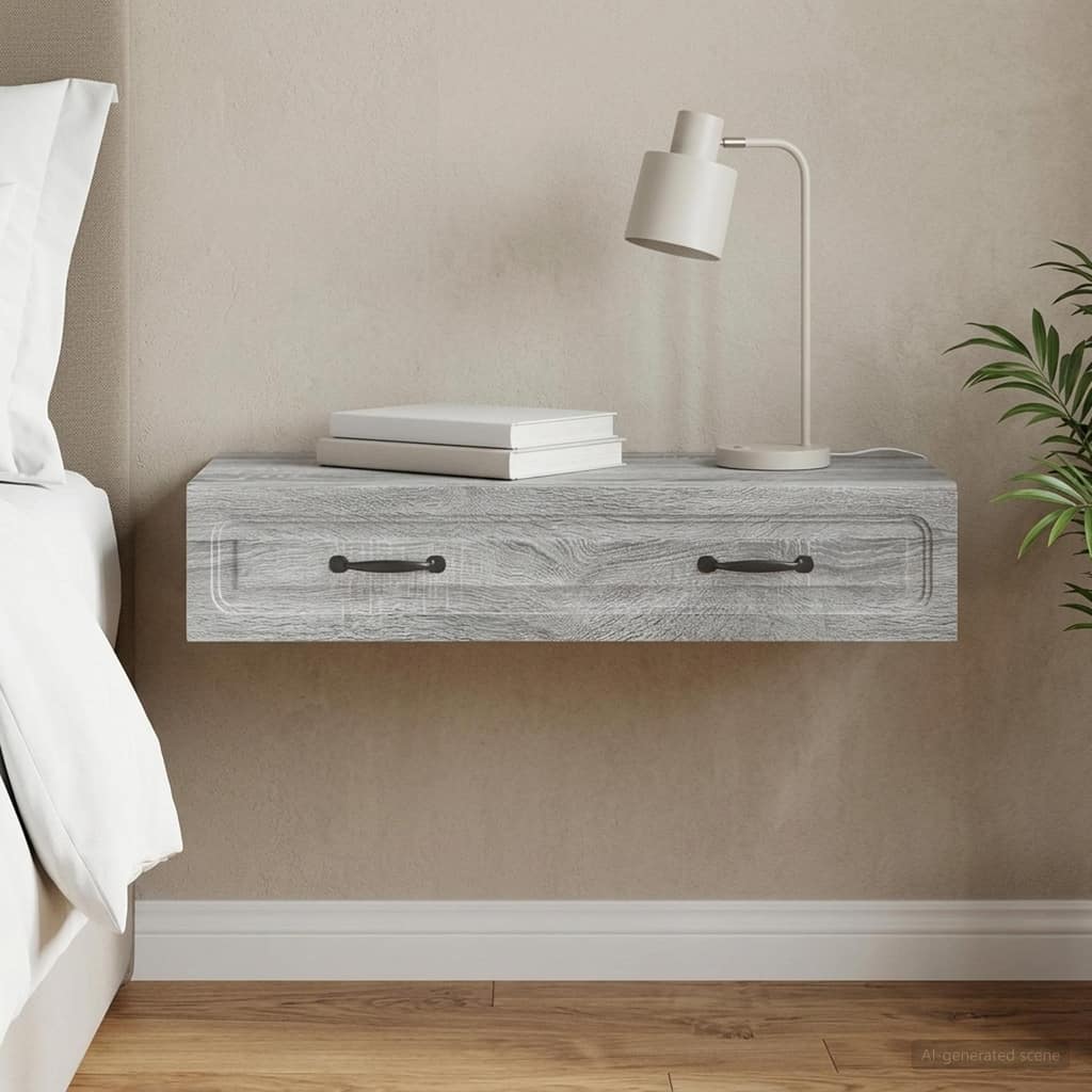 VidaXL Τραπεζάκι Τοίχου Γκρι Sonoma 87,5 x 34,5 x 17 εκ.