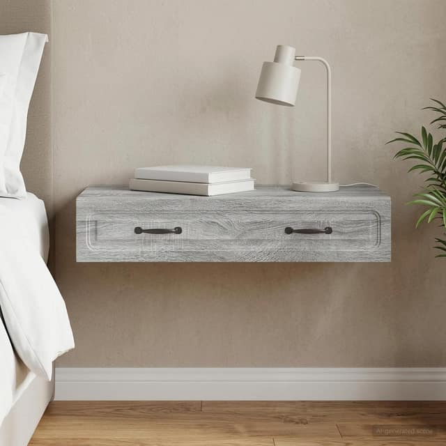 VidaXL Τραπεζάκι Τοίχου Γκρι Sonoma 87,5 x 34,5 x 17 εκ.