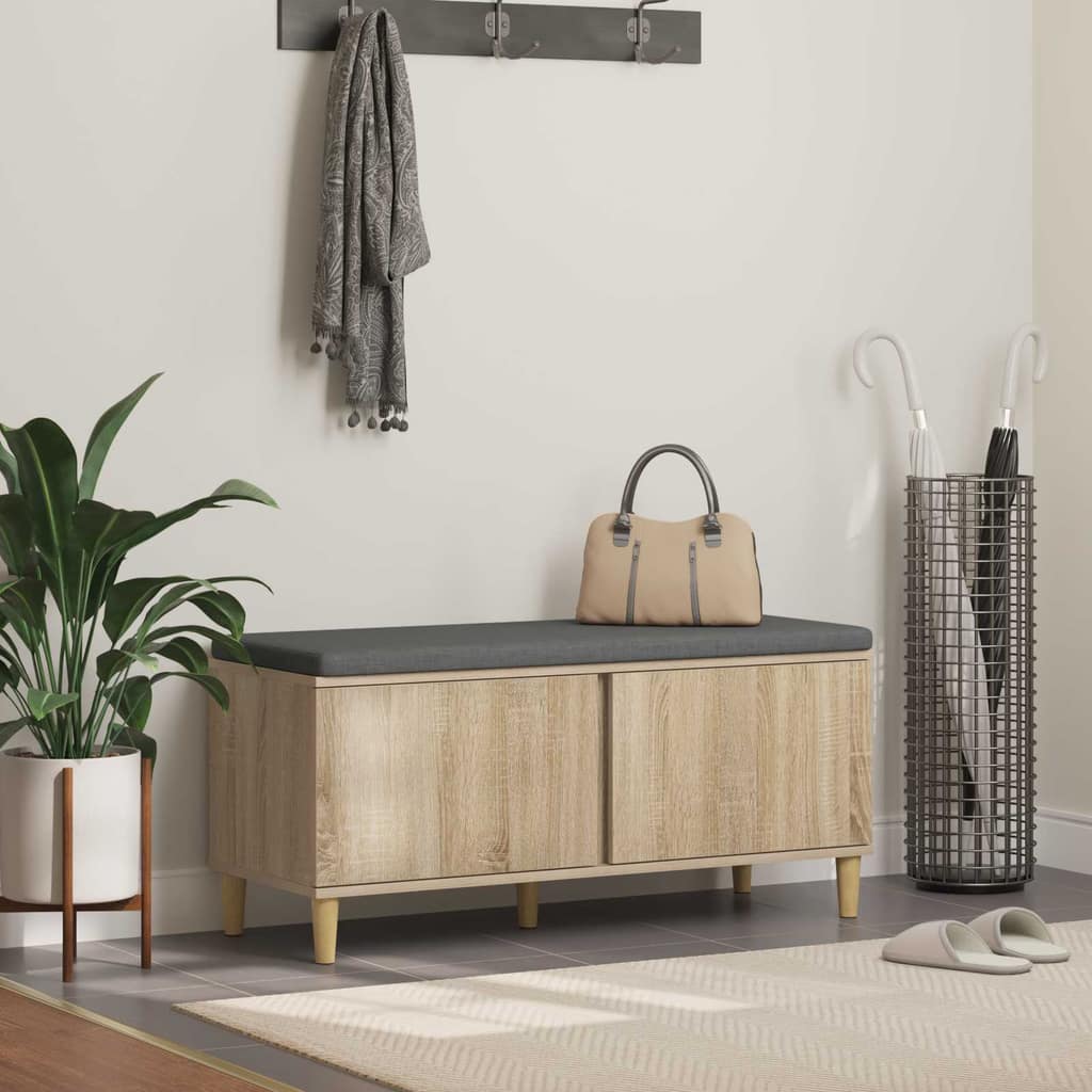 VidaXL Παγκάκι Χαλωρίου με μαξιλάρι Δρύς Sonoma 100 x 38 x 46 εκ