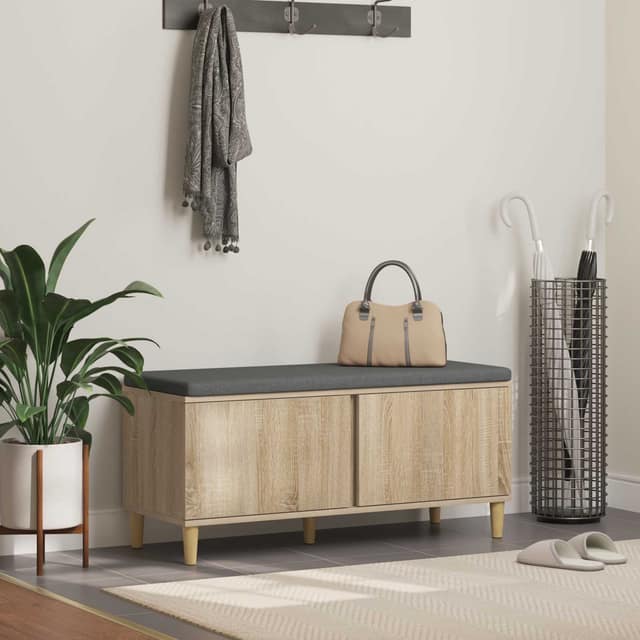 VidaXL Παγκάκι Χαλωρίου με μαξιλάρι Δρύς Sonoma 100 x 38 x 46 εκ