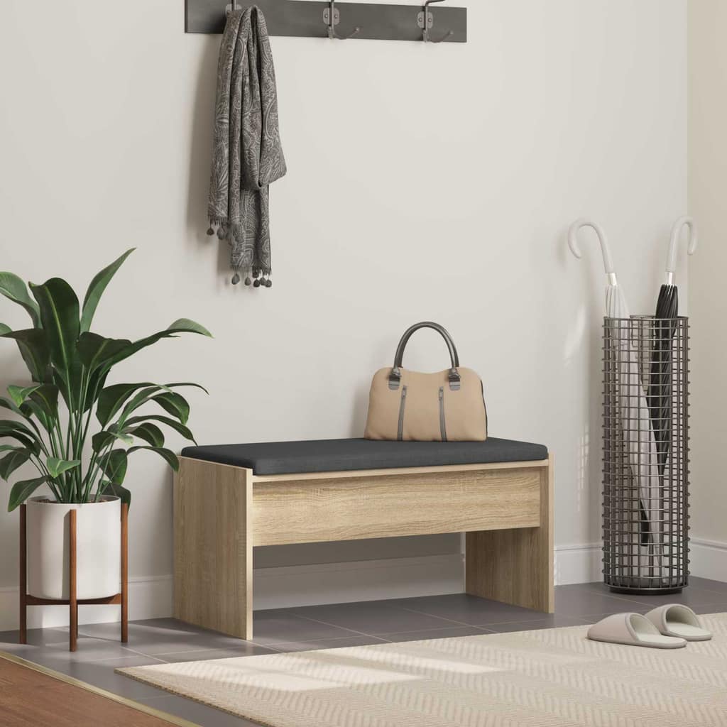 VidaXL Παγκάκι Χαλωρίου με μαξιλάρι Δρύς Sonoma 83 x 38 x 40 εκ