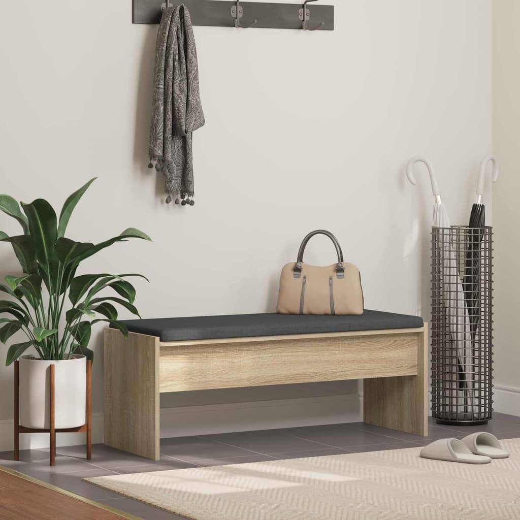 VidaXL Παγκάκι Χαλωρίου με μαξιλάρι Δρύς Sonoma 103 x 38 x 40 εκ