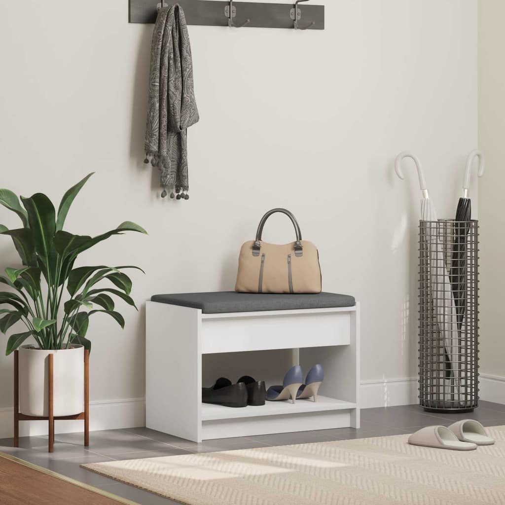 VidaXL Παγκάκι Χαλωρίου Λευκός 63 x 38 x 45 εκ