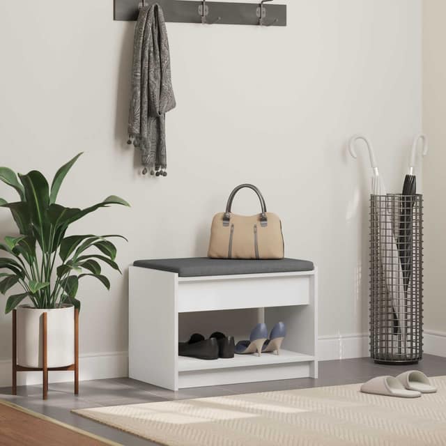 VidaXL Παγκάκι Χαλωρίου Λευκός 63 x 38 x 45 εκ