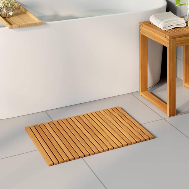VidaXL Πατάκι μπάνιου Φυσικό 60 x 40 cm Στερεό Ξύλο Ακακίας