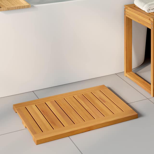 VidaXL Πατάκι μπάνιου 2 τμχ. Φυσικό 60 x 40 cm Στερεό Ξύλο Ακακίας