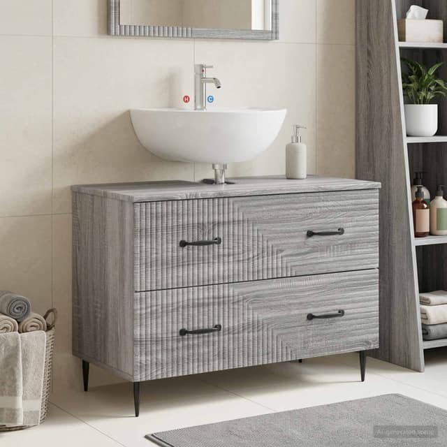 VidaXL Ντουλάπα Νιπτήρα Mπάνιου HAARLEM Γκρι Sonoma 82 x 41 x 58,5 εκ