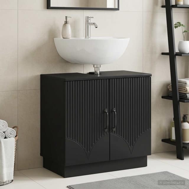VidaXL Ντουλάπα Νιπτήρα Mπάνιου HOORN Μαύρο 59,5 x 31,5 x 56 εκ.