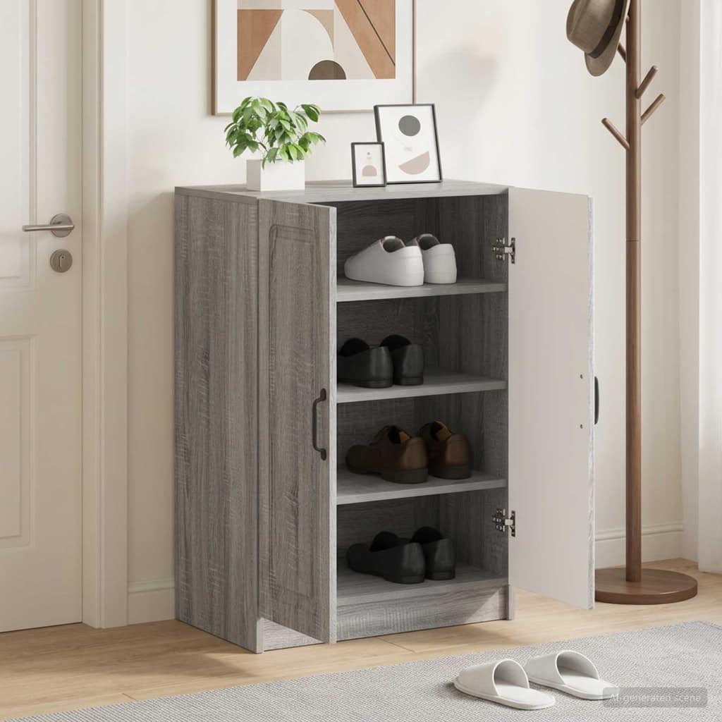 VidaXL Ντουλάπα Παπουτσιών UTRECHT 59,5 x 39,5 x 87 εκ Γκρι Sonoma