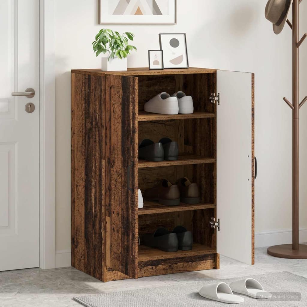 VidaXL Ντουλάπα Παπουτσιών UTRECHT 59,5 x 39,5 x 87 εκ Παλαιωμένο ξύλο