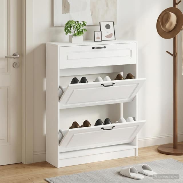 VidaXL Ντουλάπα Παπουτσιών UTRECHT 78 x 24 x 100 εκ. Λευκό